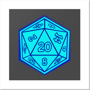 Critical Hit Glowing Dice Funny Dungeons And Dragons DND D20 Lover Posters and Art